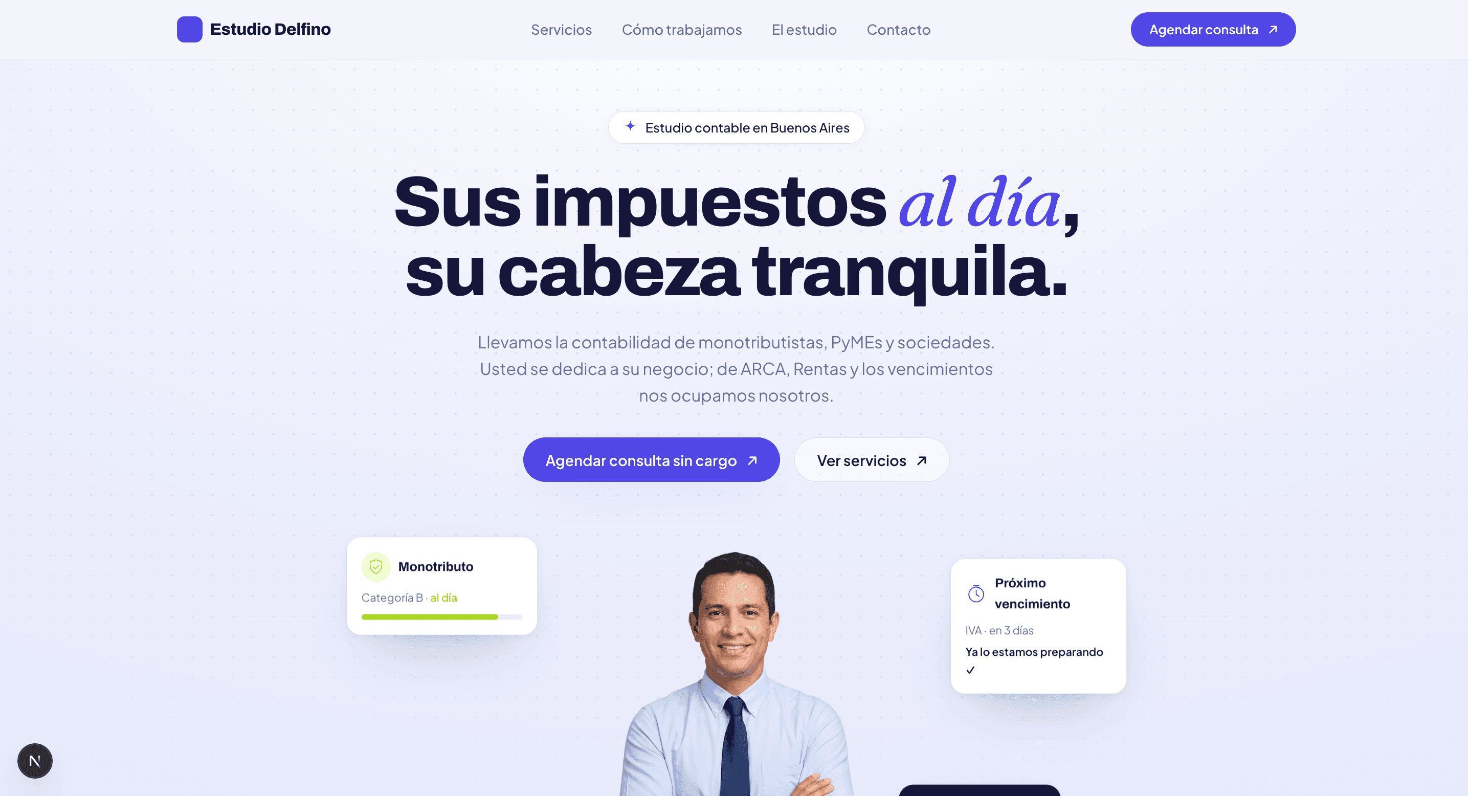 Ejemplo de página web para un estudio contable