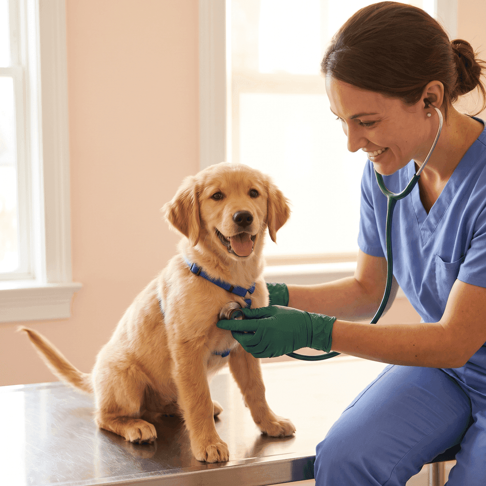 Consulta veterinaria a un cachorro