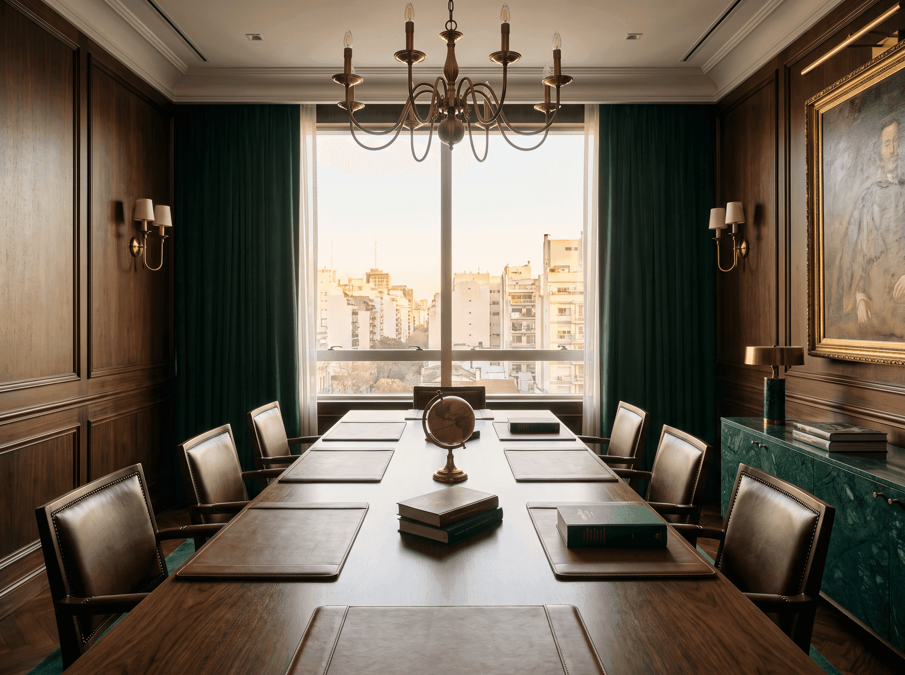Sala de reuniones del estudio Bustamante & Asociados